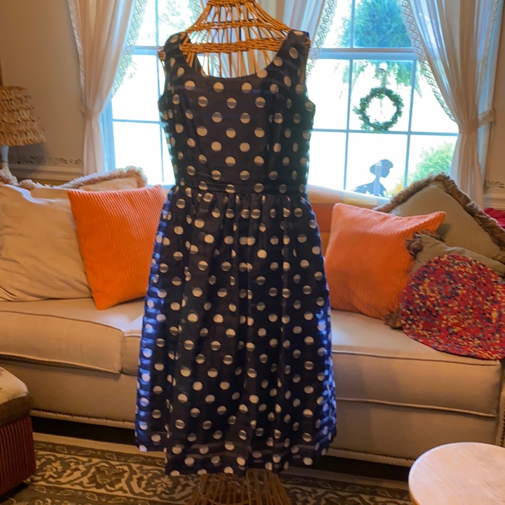Ronni Nicole navy on navy stripe dot dressy or prom dress